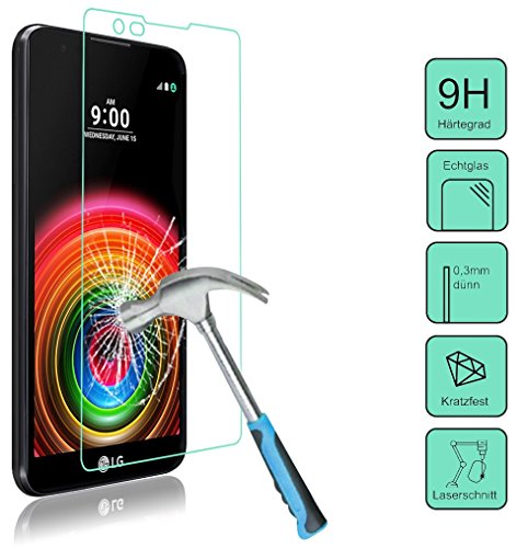Panzerglas Folie für das LG X Power --- Tempered Glass Hartglas Displayschutz mit Härtegrad 9H nur 0,3 mm dick --- inkl. PATONA Displaypad