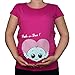 Maternity Pregnancy 10 - 20 Cotton Heart Peek a boo Print Top Tunic T-Shirt Black Teal Violet White Pink Blue Green (Small, Pink)