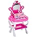 Produktbild HOMCOM Kinder Prinzessin Kosmetiktisch Schminktisch Friesiertisch mit Klavier Musik und Licht 43,5×31,5×72,5cm