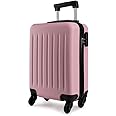 Kono 19 inch Carry On Luggage Cabin Suitcase Lightweight Hard Shell Hand Suitcases ABS 4 Wheel Spinner Luggage(Pink)