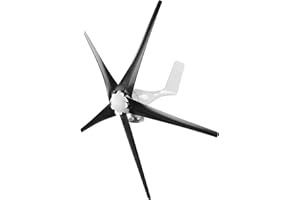 ViaGasaFamido Wind Turbine Generator, Windmill Generator 1600W Wind Turbine Businesses 5 Blade Wind Controller Turbine Generator Kit for Boats, Terraces, Cabins or Home(Black 12V),Dynamo