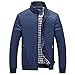 Produktbild LnLyin Mode Herren Jacke Männer Kragen Jacke Größe Herren Dünne Jacke Herbst und Winter Herren Jakce Blau XXXXL