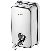 AIKE AK1001 Hand Soap Dispenser, Commercial Soap Dispenser Wall Stainless Steel Refillable (Polished 1000ml)