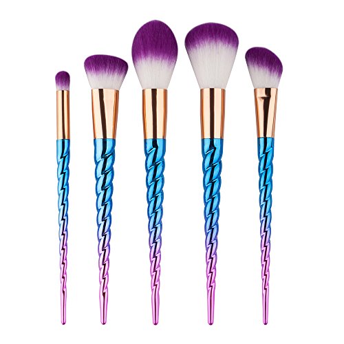 Makeup Brushes, Molie 5pcs Make Up Brush Set Professional Foundation Eyeshadow Brush Kit,Purple