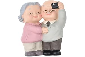 HOMOYOYO Statuina di coppia di anziani innamorati, Anziani Coppia Figurine in resina Vecchio Età Vita Decorazione Domestica Nonni Genitori Figura Per San Anniversario