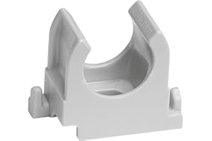 SOMA Clip de tuyau en plastique, gris, 16 mm, lot de 200, collier de serrage