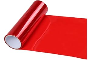 WLVINSON Tönungsfolie Auto,Scheinwerfer Folie,Scheibentönungsfolie Auto,Rote Folie Transparent,Selbstklebend Autofolie Glanz,Klebefolie,Tönungsfolie für Rücklichter,Nebelscheinwerfer,Rückleuchten,120x30cm
