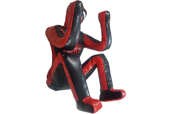 TEJAY Brottningsdocka, judo, boxningssäck, dummy, BJJ wrestling, sittande position, brasiliansk jiu jitsu, självförsvar träning, vinyldummy, 170 cm, ofylld, svart, storlek L