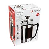 Für etwa 8 Tassen Kaffee alpina Kaffeemaschine (ca. 1L), Edelstahl, Silber, 16.5 x 10 x 21.5 cm