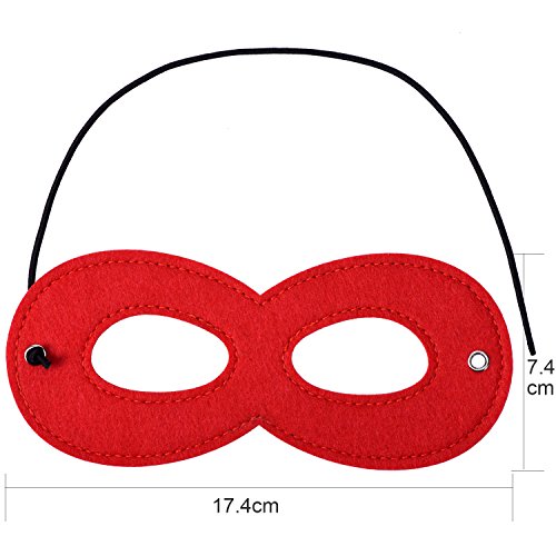 Blulu 16 Stück Superhero Masken Filz Masken Masken Aaugenmaske Halbmasken Party Masken mit Elastischen Seil für Party - 2