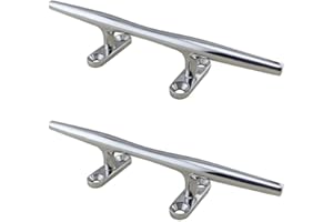 JT-HLM Lot de 2 taquets de Bateau en Acier Inoxydable 316 avec Base Ouverte de 15,2 cm pour Kayak, Bateau de pêche, Taquet Bateau