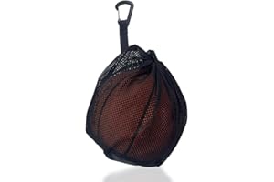 Neyared Single Ball Bags for Football, Black Drawstring Net Bag for Basketball Carrying Volleyball Soccer