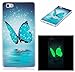 Produktbild Soft TPU Handyhülle Huawei P8 Lite Hülle Silikon Tiere Muster [Blau Butterfly Schmetterling] Ultra Slim Schutzhülle Wasserdicht Stoßfest Tasche Case Back Cover [Glanz nachts]