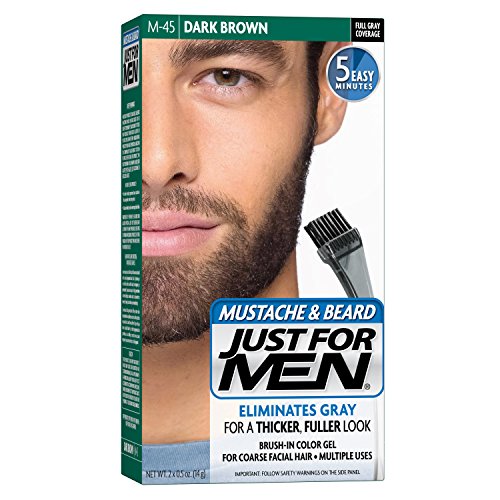 Just For Men M45 Moustache and Beard Facial Hair Color Dark Brown