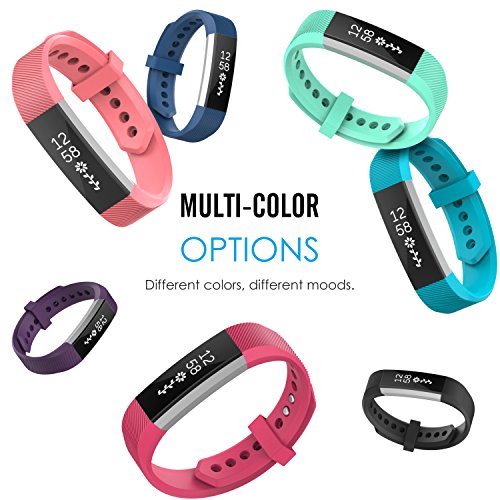 MoKo Fitbit Alta / Alta HR Armband – TPU Sport Fitness Ersatzschweißband Ersatzarmband Fitnessarmbänder Handgelenk-Bügel Sportarmband mit Verschluss für Fitness Armband Alta / Alta HR, Marineblau - 8