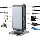 12-in-1 Profesyonel Type-C Hub ve Dock Station, Kart Okuyuculu &Ccedil;oklu D&ouml;n&uuml;şt&uuml;r&uuml;c&uuml; (MacBook, PC Uyumlu)
