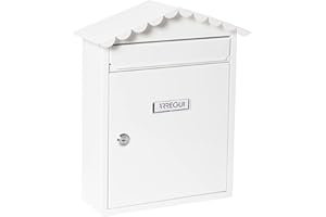 ARREGUI Visit E5741 Buzón Exterior de Acero, Tamaño M (Correo DIN A4 y Revistas), Buzón de Correo Individual, de Pared Mediano, Antilluvia, Fácil de Instalar, Blanco - 36x30x11 cm