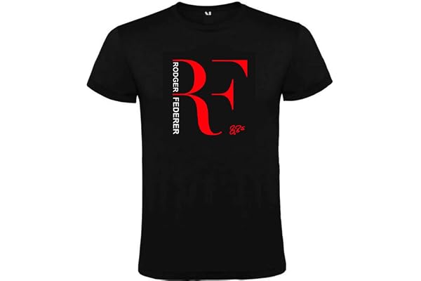T-shirt noir avec logo Roger Federer