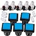 Produktbild BQLZR Blue and Black 33 x 33mm Square Shape LED Illuminated Push Button Large Machinery 12V Switch Pack of 5
