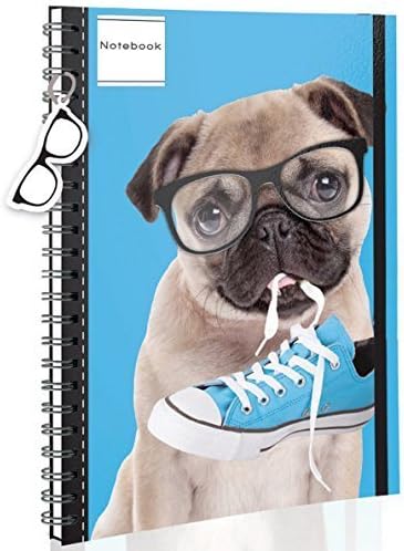 A5 Spiral Bound Cute Pug Dog Design Wiro Bound Notebook
