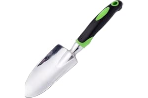 CUNAOUK Garden shovel Trowel, Hand Shovel Soft Rubberized Non-Slip Handle for Transplanting Weeding Moving and Smoothing Digging and Planting (Green)
