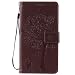 Produktbild Nancen Wallet Case Tasche Hülle für Samsung Galaxy Note 4 / SM-N9100 (5,7 Zoll) Flip Schutzhülle Zubehör Lederhülle mit Silikon Back Cover PU Leder Handytasche im Bookstyle Stand Funktion , Schmetterling Schnalle Magnet , Baum und Katze Muster Flip Funktion Kartenfächer Etui Schale ,Schütze Dein Telefon