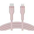 Belkin BoostCharge Flex Silicone USB Type C to Lightning Cable (1M/3.3FT), MFi Certified 20W Fast Charging PD Power Delivery for iPhone 14/14 Plus, 13, 12, Pro, Max, Mini, SE, iPad and More - Pink