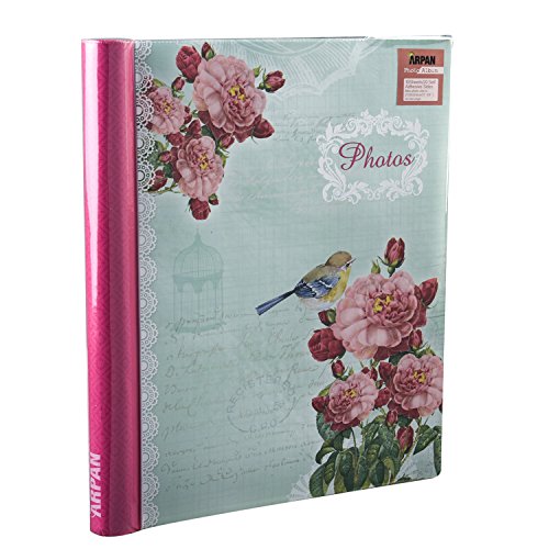 Arpan Fotoalbum, retro-Blumen- und Vogelmotiv, selbstklebend, groß, 20 Blatt, 40 Seiten - 7