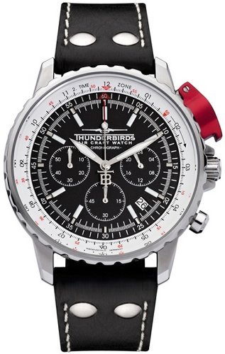 Thunderbirds - FightingSteel - Chronograph - Lederband - Schwarz - Ref. TB1048/2-01-E09s Thunderbirds - FightingSteel - Chronograph - Lederband - Schwarz - Ref. TB1048/2-01-E09s
