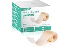 ZEBRLAN Hydrocolloid Roll 5cm*150cm,Apósitos hidrocoloides Recortable Autoadhesivos Rollo Impermeables Ultrafinos con Adhesión Extra Fuerte Acne Bandage Hydrocolloid Roll Tape