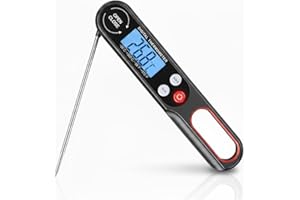 TEMPORA Digital Meat Thermometer with Backlight for Grill and Air Fryers. Wireless Instant Read Cooking Thermometer with Long Probe. Digital Meat Food Probe for Kitchen, Outdoor Grilling, BBQ, Water & Jam.