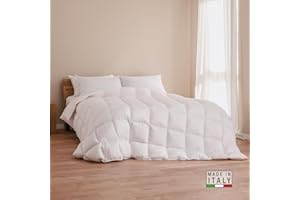 DREAMIN'101 DREAMIN*101 - Piumone Letto Singolo Invernale, Caldo e Leggero in 90% Piumino d'Oca con Federa Esterna in Cotone - Trapunta Letto Singolo Anallergica e Traspirante - Piumino Letto Singolo, 155x220 cm