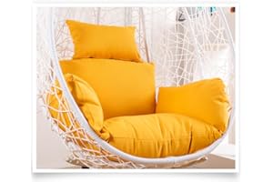 MONDEX Hanging Egg Chair Cushions Cover Hanging Basket Chair Seat Cushion Replacement Cover, Outdoor Swing Waterproof Cushions Cover,Wrinkle, Fade, Stain Resistant,Yellow