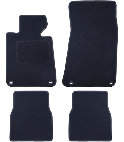 Tapis De Sol Velours Premium M MOTOS Pour Nissan Note II E12 (2013+) - Noir - Fixations Incluses