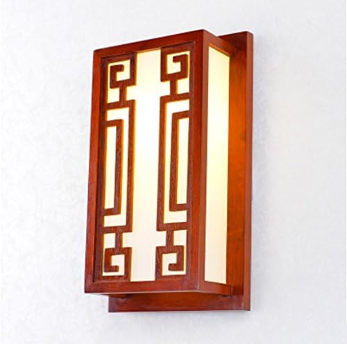 TINGLIUBedroom bedside lamp / solid wood wall lamp / wood carving aisle lamp / wall lamp