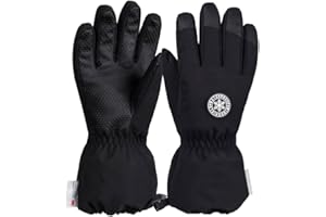 QKURT Kinder Ski Handschuhe, Kinder Winter Warme Handschuhe Winddicht Schnee Fäustlinge Mädchen Jungen Kaltes Wetter Handschuhe Schlittenfahren Fäustlinge Snowboard Handschuhe Skating Fäustlinge