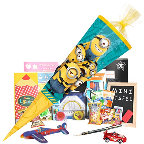 Preisvergleich Produktbild XXL Schultüte Minions (85 cm) inkl. Inhalt (Füllung) für Jungen