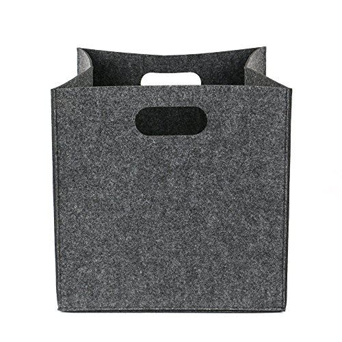 Fanaticism Filz-Aufbewahrungsbox Filz Korb Filztasche， grau, 32*32*32cm