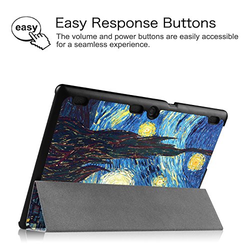 Fintie Lenovo Tab 2 A10-30 / Tab 2 A10-70 / Tab 3 10 Plus Hülle – Ultra Slim Superleicht Schutzhülle Tasche mit auto Sleep / Wake Funktion für Lenovo Tab 2 A10-30 / A10-30L / A10-30F / Tab 2 A10-70 / A10-70L / A10-70F / TAB3 10 Plus / Tab 3 10 Business 10,1 Zoll Tablet, Sternennacht - 5