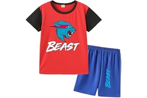 Forlcool Gamer Lighting Cat YouTube Game Merch T-Shirts and Shorts Pjs Sets 3-13 Years