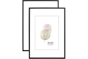 KAIWIN Bilderrahmen 30x40 cm Schwarz Holz Fotorahmen 2er Set MDF mit Acrylglas zum aufhängen Benutzt für Wohnzimmer, Schlafzimmer, Arbeitszimmer, für Fotos, Kunstwerke und Poster