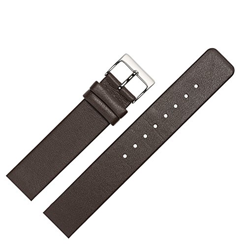 Uhrenarmband 22mm Leder glatt braun - Ersatzband angepasst für Skagen Uhren mit Spezialanstoß (verschraubte Gehäuse) - schlichtes Marburger Uhrband passend für Uhren von Skagen - dunkelbraun / silber Uhrenarmband 22mm Leder glatt braun - Ersatzband angepasst für Skagen Uhren mit Spezialanstoß (verschraubte Gehäuse) - schlichtes Marburger Uhrband passend für Uhren von Skagen - dunkelbraun / silber