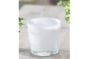 Hakbijl Glas-Übertopf ø 11 cm weiß, 1 Stück