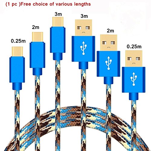 Preisvergleich Produktbild Interesting® 1PC Tarnungs-Metall geflochtenes Art-C Daten-Aufladeeinheit Aufladenkabel (0.25m)