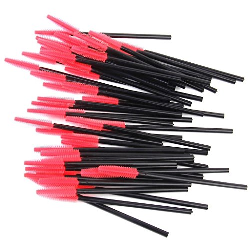 ourbest ca. 50 Einweg Wimpernpinsel Mascara Stäbe Applikator schwarz und rot - 3
