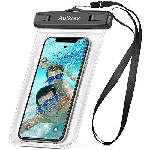 Autkors Funda Impermeable Móvil, IPX8 Funda Bolsa Impermeable Teléfono Universal de 6 Pulgadas Funda Acuática Móvil para iPhone XS/X/8 Plus, Huawei P20/P10/P9, Samsung S9/S8