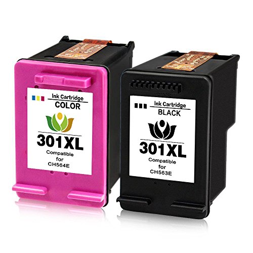 2x 301 Tintenpatronen für HP OfficeJet 4630 / 4632 / 4639 (301 XL Schwarz,Farbe) kompatibel