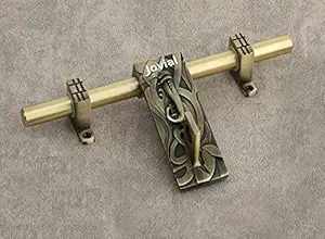 JOVIAL 1131 Single Door Aldrop/Fancy Aldrop/Door Aldrop/Aldrop for Door/Door Fittings Kit/Door Accessories/Door Kit (10 Inch, 16 mm Rod Dia, Finish : Antique Brass)