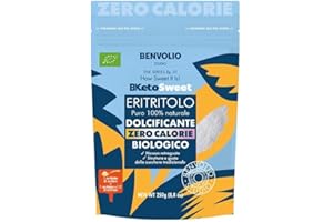 Dolcificante Eritritolo Biologico Puro 100% Naturale - 250g | BENVOLIO BKeto Sweet - Sostituto dello Zucchero NO Retrogusto, Senza Calorie, Indice Glicemico Zero, Vegan, KETO Diet ERYTHRITOL