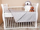 2 tlg. Bettwäsche Baby Bettset Muschel Grau Größe 100x135 cm (40x60 cm)